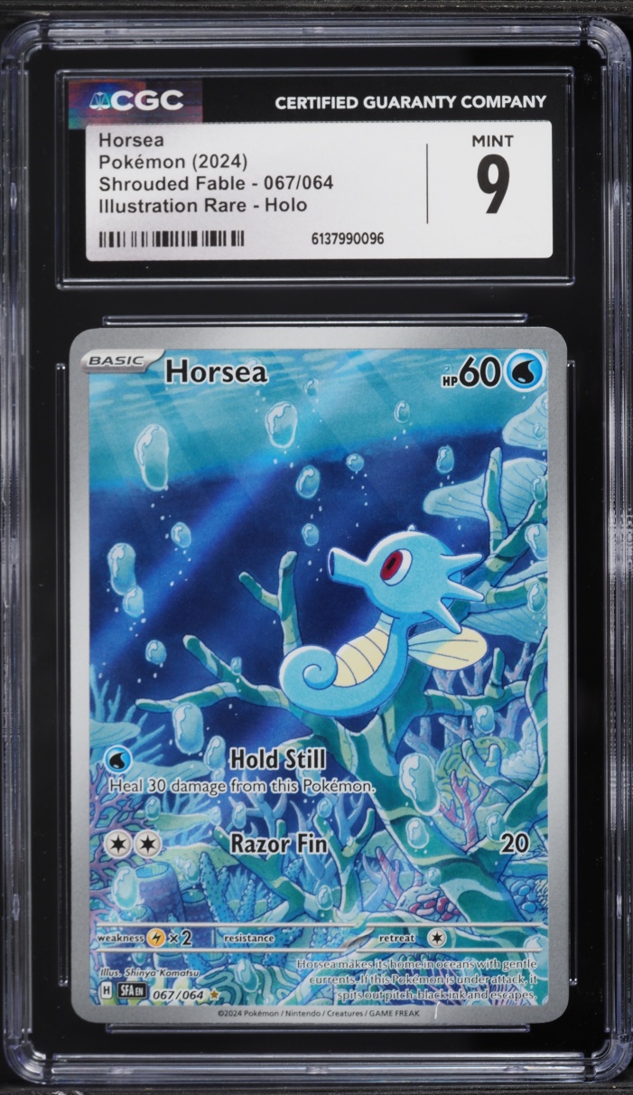 2024 Pokemon Scarlet & Violet Shrouded Fable IR Horsea #67 CGC 9 MINT