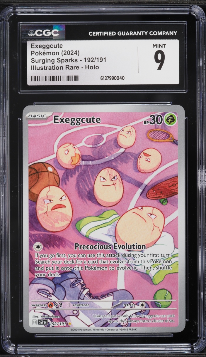2024 Pokemon Scarlet & Violet Surging Sparks IR Exeggcute #192 CGC 9 MINT