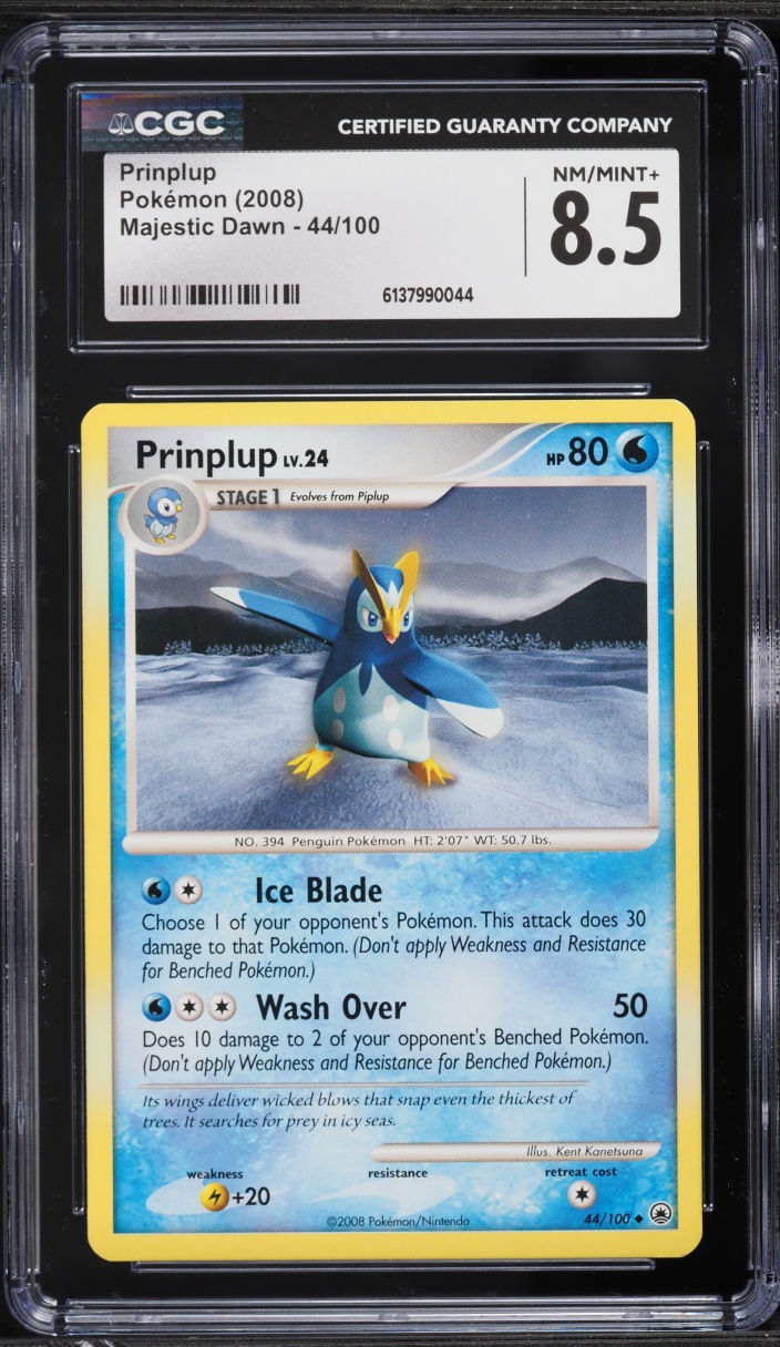 2008 Pokemon Diamond & Pearl Majestic Dawn Prinplup #44 CGC 8.5 NM-MT+