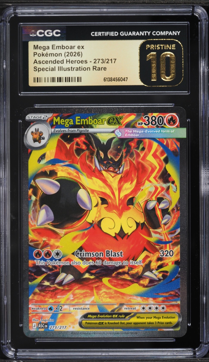 2026 Pokemon Mega Evolution Ascended Heroes SIR Mega Emboar ex #273 CGC 10 PRISTINE