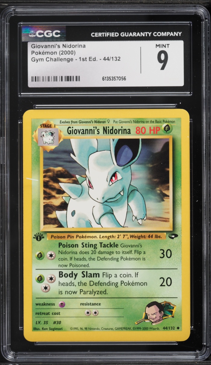 2000 Pokemon Gym Challenge 1st Edition Giovanni's Nidorina #44 CGC 9 MINT