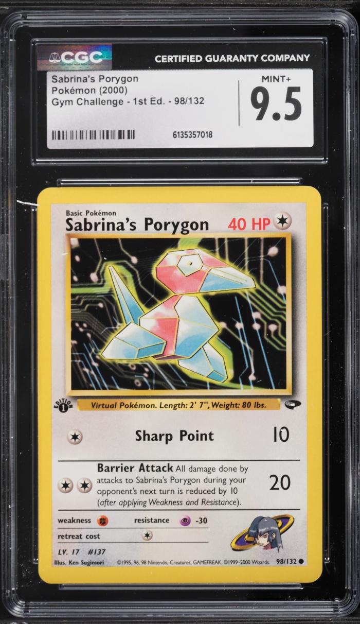 2000 Pokemon Gym Challenge 1st Edition Sabrina's Porygon #98 CGC 9.5 MINT+
