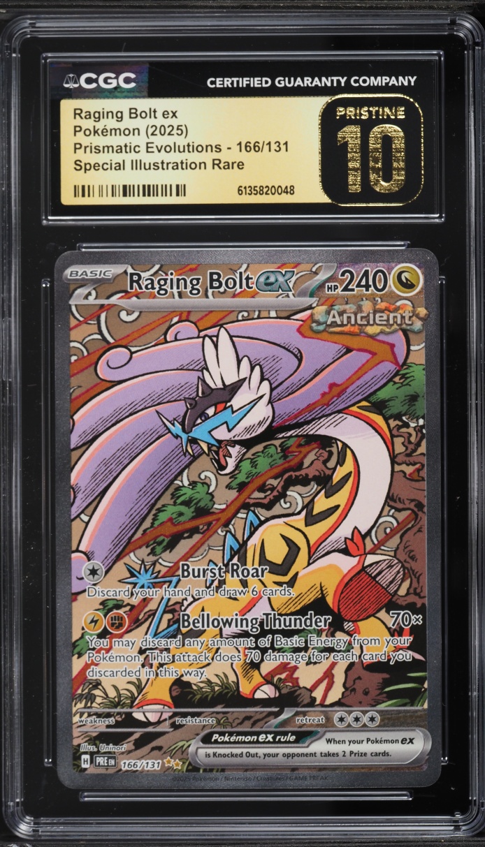 2025 Pokemon Scarlet & Violet Prismatic Evolutions SIR Raging Bolt EX #166 CGC 10 PRISTINE