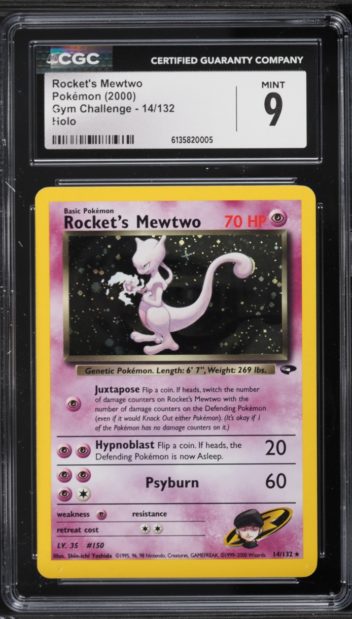 2000 Pokemon Gym Challenge Holo Rocket's Mewtwo #14 CGC 9 MINT