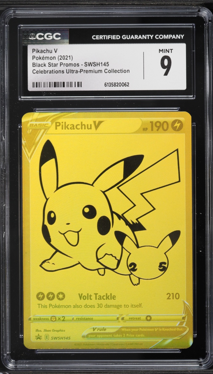 2021 Pokemon Sword & Shield Promo Celebrations Full Art Pikachu V #SWSH145 CGC 9 MINT