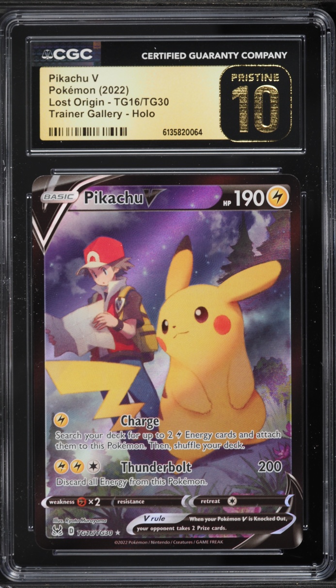 2022 Pokemon Sword & Shield Lost Origin CHR Pikachu V #TG16 CGC 10 PRISTINE