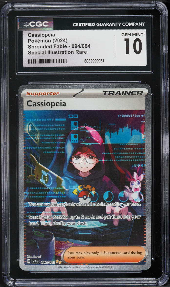 2024 Pokemon Scarlet & Violet Shrouded Fable SIR Cassiopeia #94 CGC 10 GEM MINT