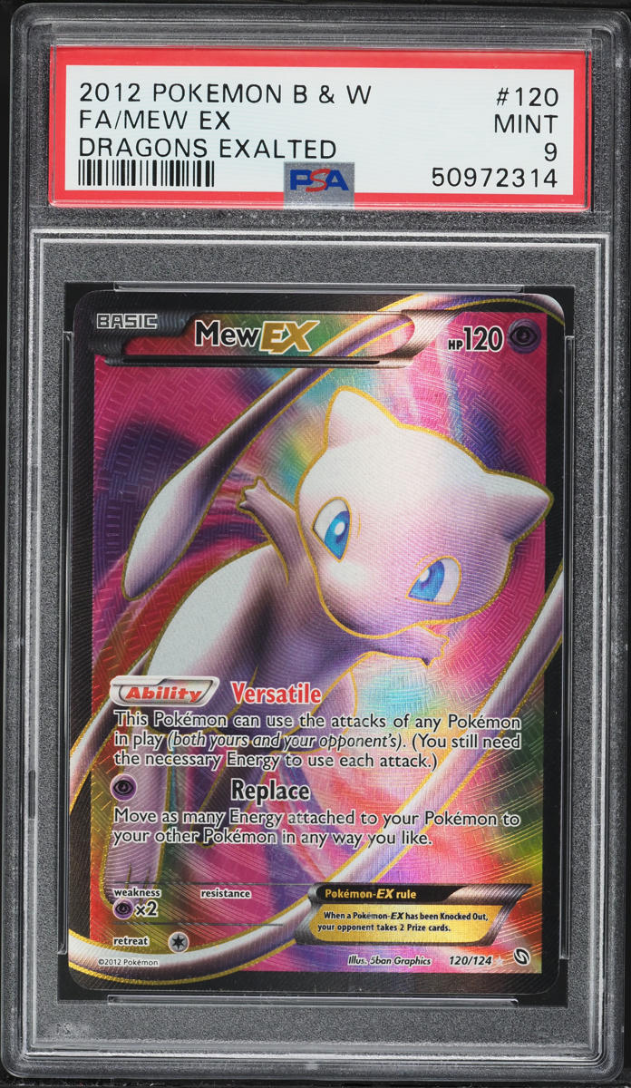 2012 Pokemon Black & White Dragons Exalted Full Art Mew EX #120 PSA 9 MINT