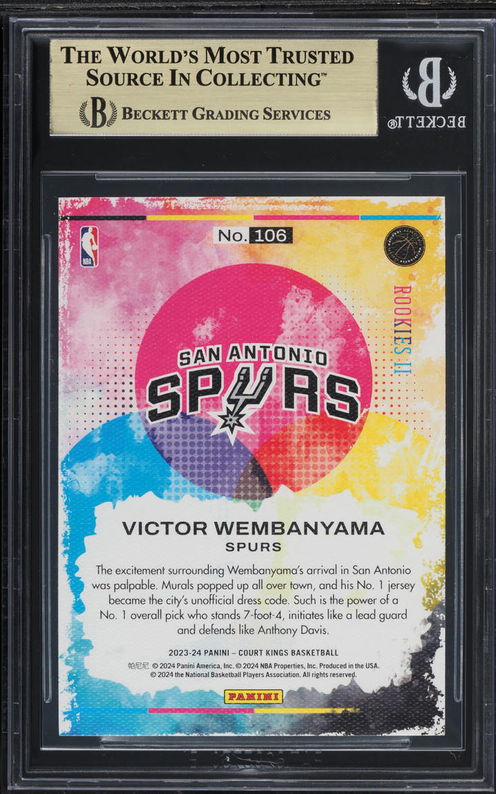 2023 Panini Court Kings Victor Wembanyama ROOKIE #106 BGS 9.5 GEM MINT