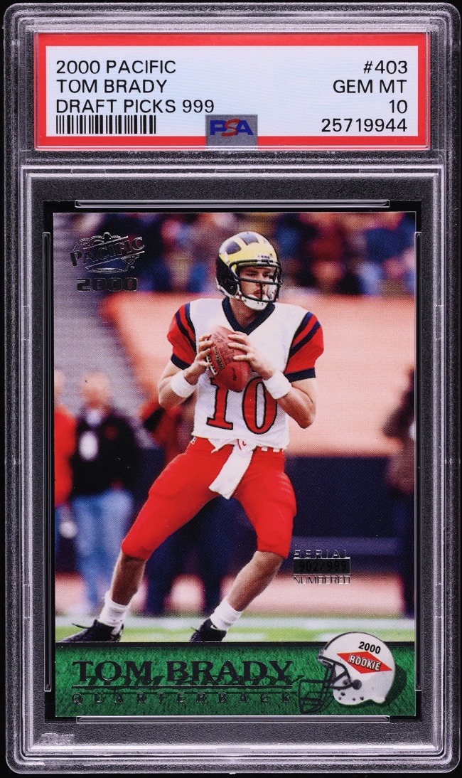 2000 Pacific Draft Picks Tom Brady ROOKIE /999 #403 PSA 10 GEM MINT
