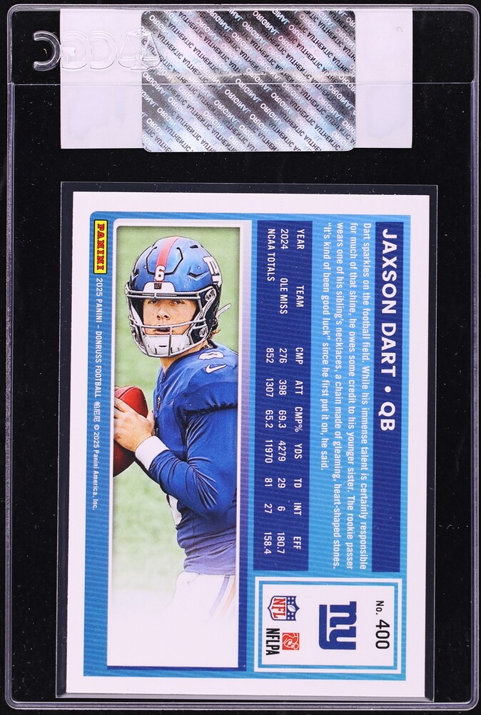2025 Donruss Press Proof Blue Jaxson Dart ROOKIE #400 CGC AUTH