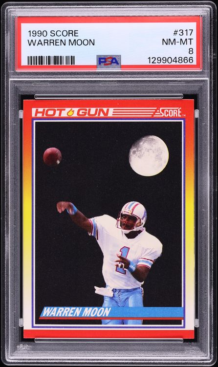 1990 Score Football Warren Moon #317 PSA 8 NM-MT