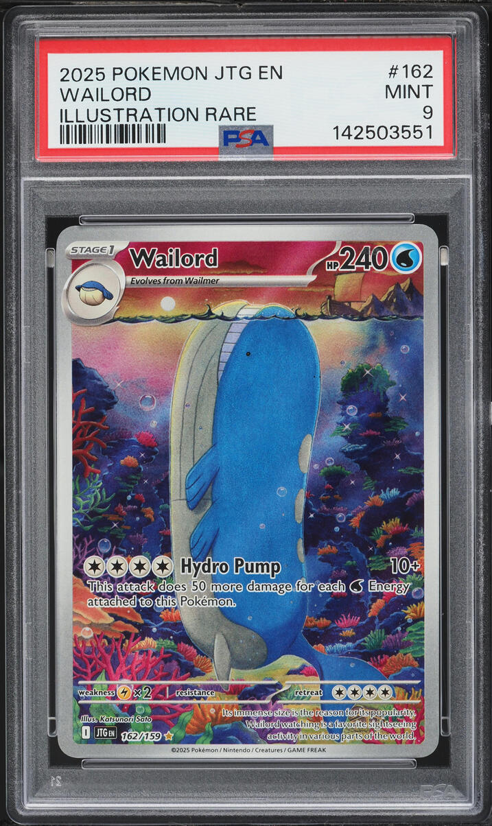 2025 Pokemon Scarlet & Violet Journey Together IR Wailord #162 PSA 9 MINT