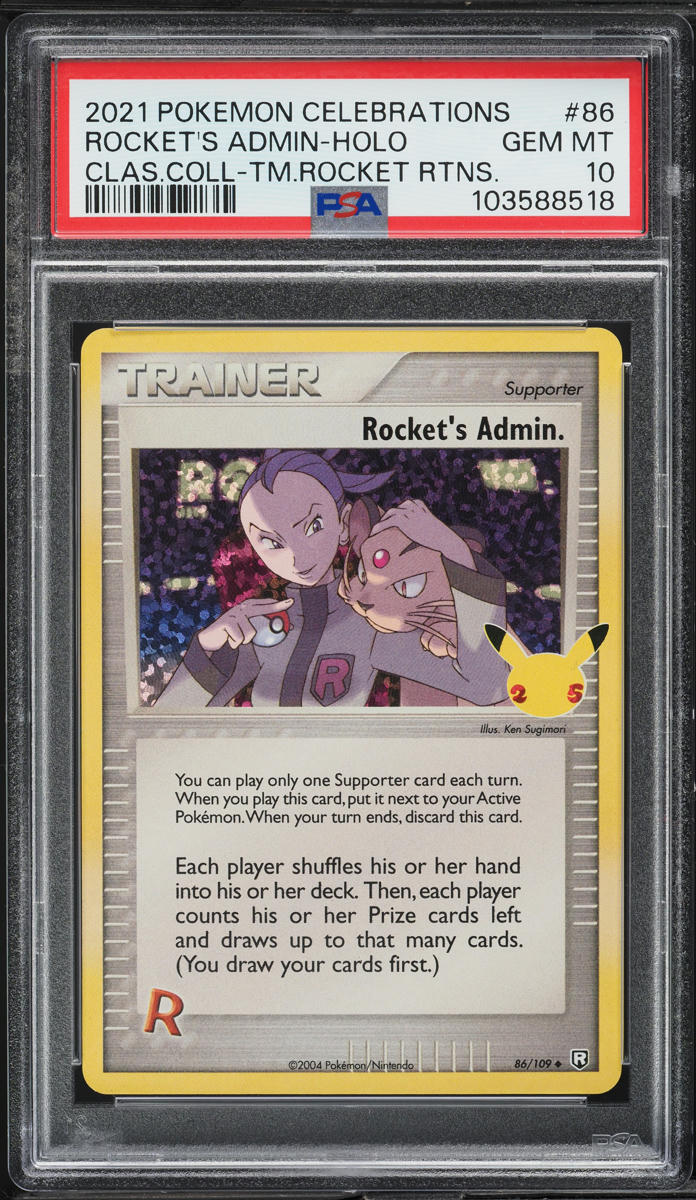 2021 Pokemon SWSH Celebrations Classic Holo Rocket's Admin #86 PSA 10 GEM MINT - Main Image