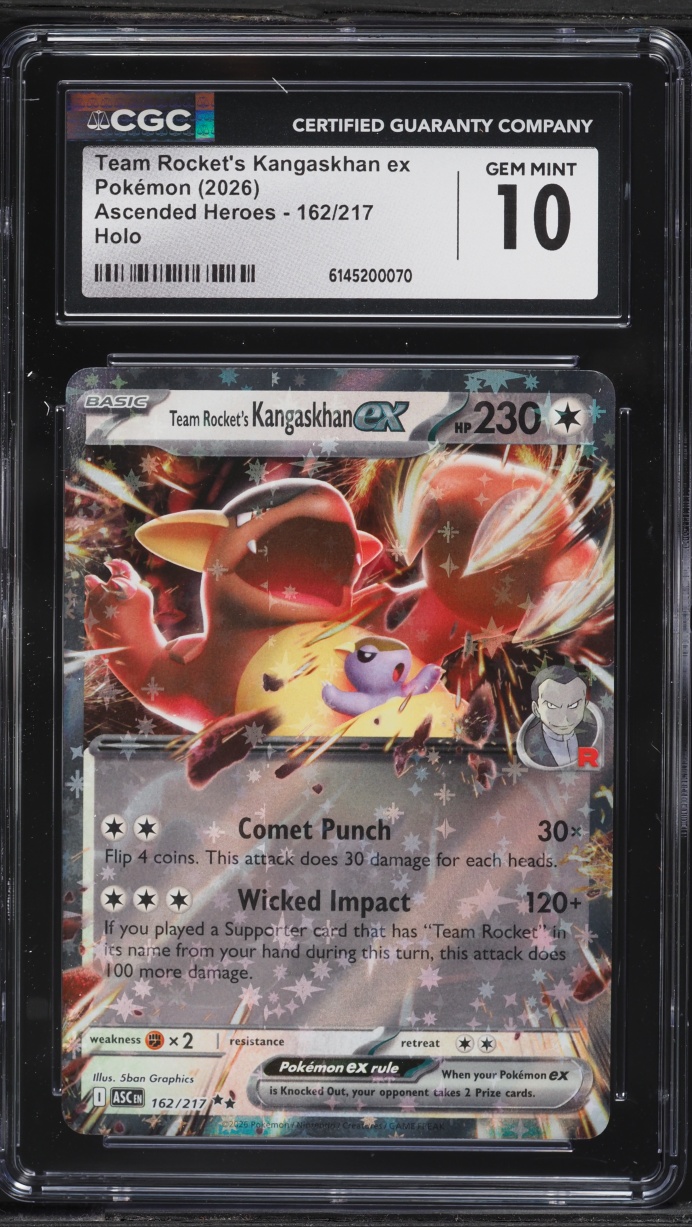 2026 Pokemon Mega Evolution Ascended Heroes Holo Team Rocket's Kangaskhan ex #162 CGC 10 GEM