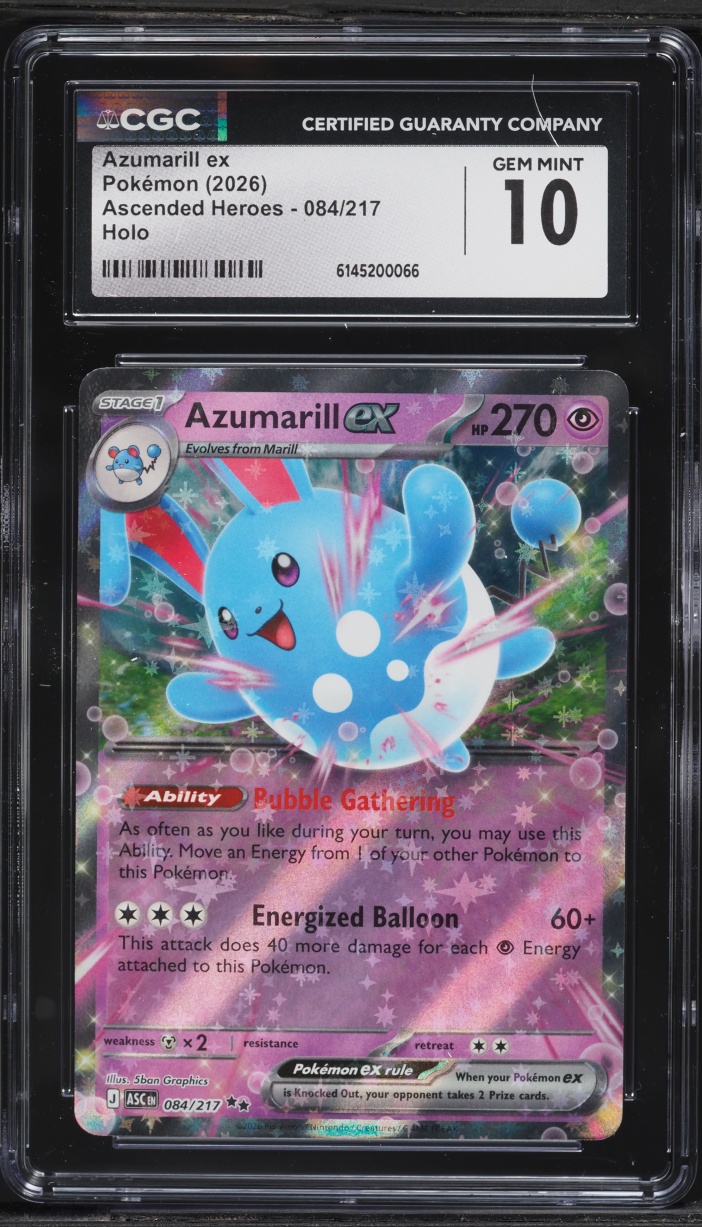 2026 Pokemon Mega Evolution Ascended Heroes Holo Azumarill ex #084 CGC 10 GEM MINT