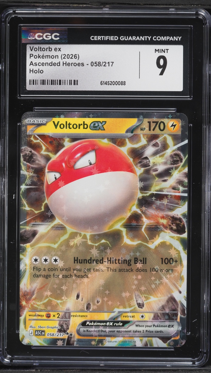 2026 Pokemon Mega Evolution Ascended Heroes Holo Voltorb ex #058 CGC 9 MINT