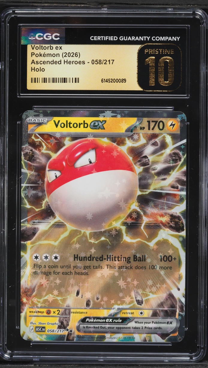2026 Pokemon Mega Evolution Ascended Heroes Holo Voltorb ex #058 CGC 10 PRISTINE