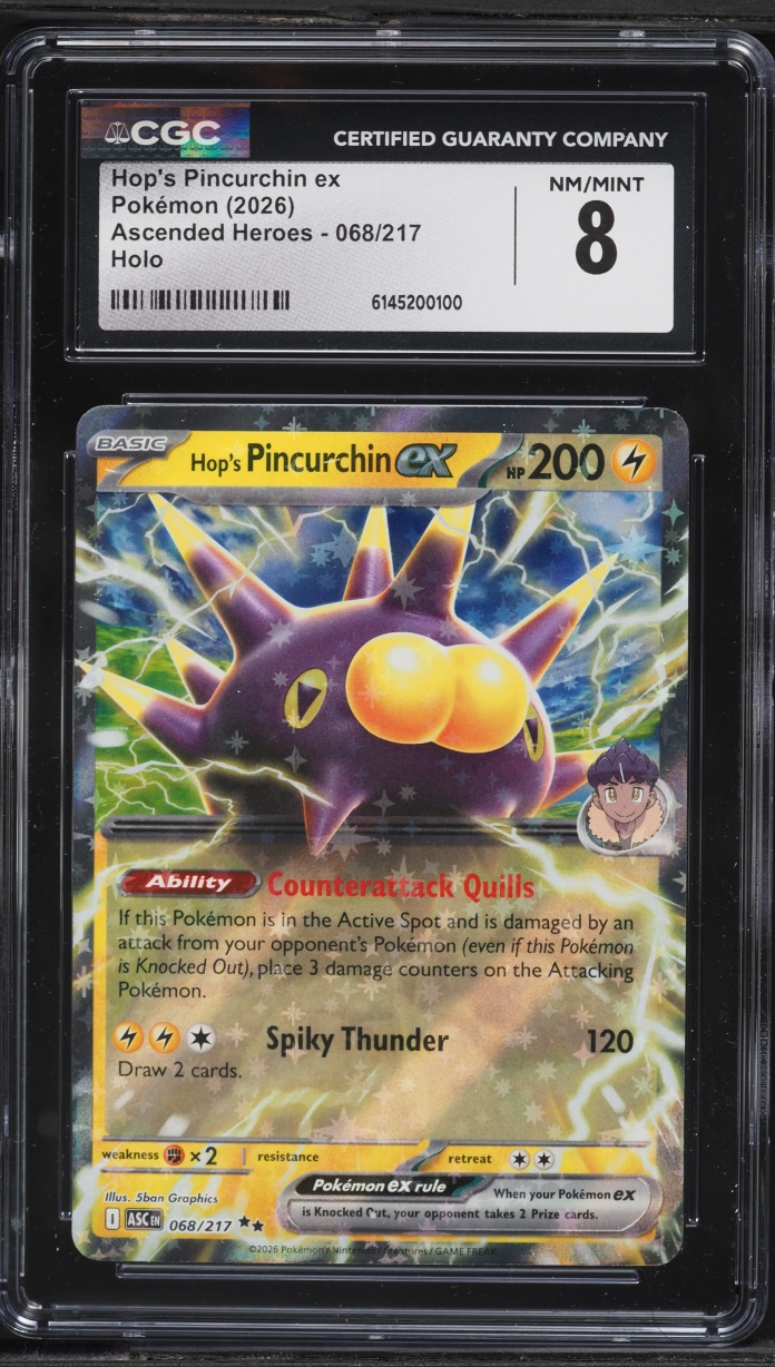 2026 Pokemon Mega Evolution Ascended Heroes Holo Hop's Pincurchin ex #68 CGC 8 NM-MT