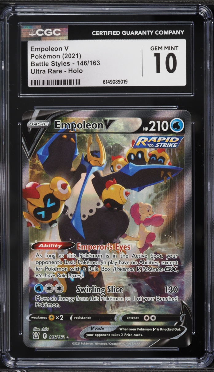 2021 Pokemon Sword & Shield Battle Styles Full Art Empoleon V #146 CGC 10 GEM MINT