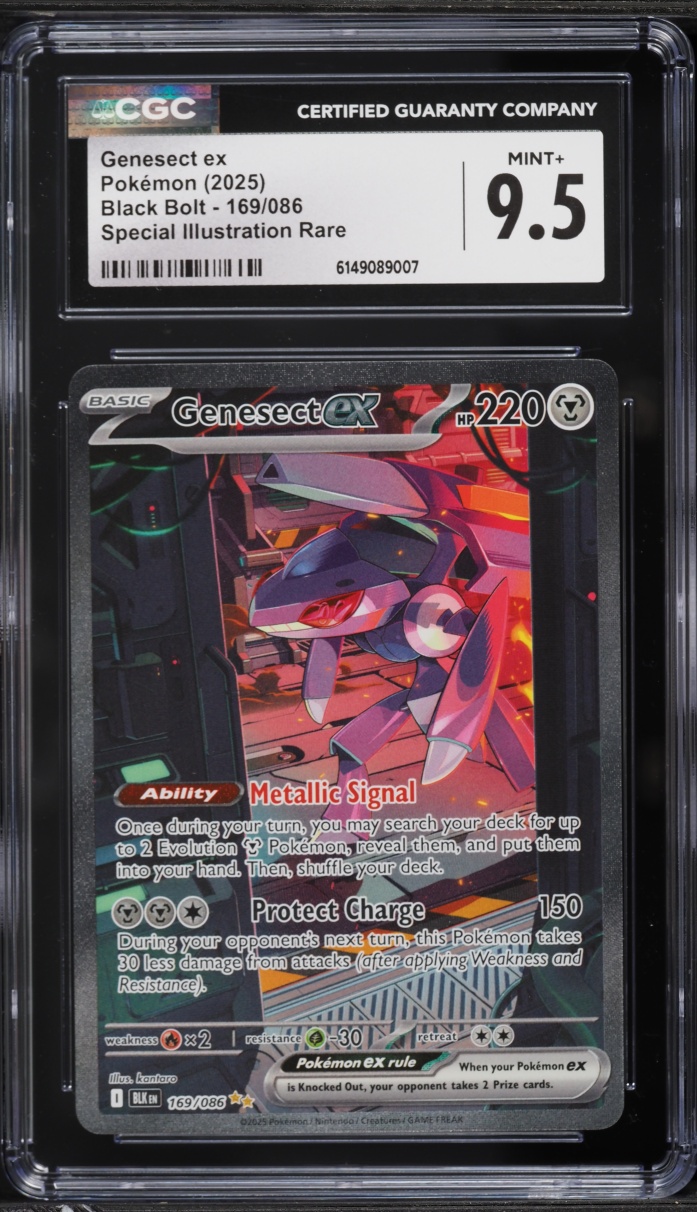 2025 Pokemon Scarlet & Violet Black Bolt SIR Genesect ex #169 CGC 9.5 MINT+