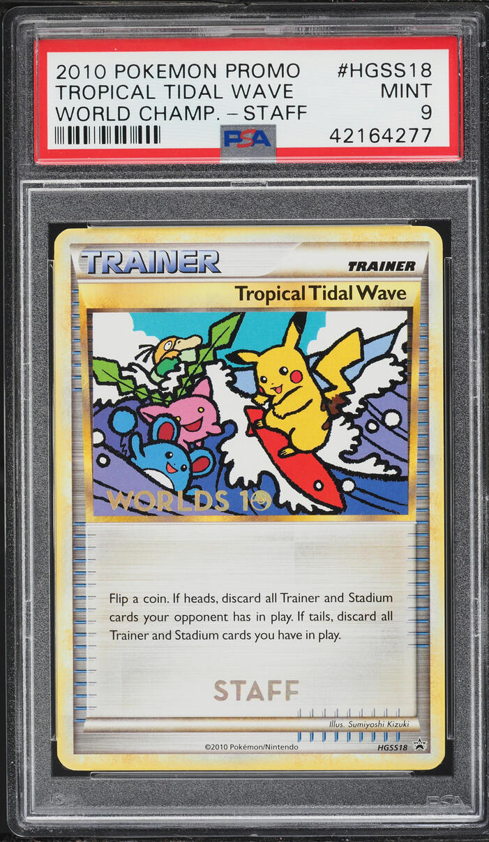 2010 Pokemon World Championships Promo Staff Tropical Tidal Wave PSA 9 MINT