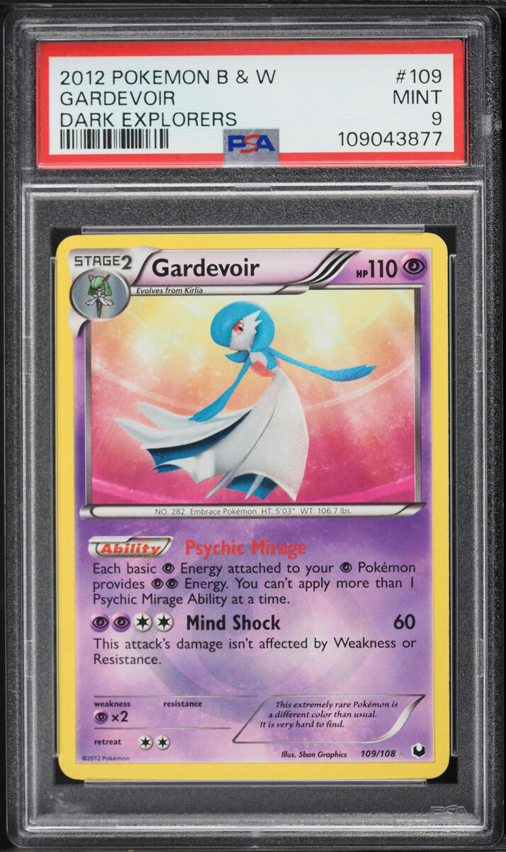 2012 Pokemon Black & White Dark Explorers Gardevoir #109 PSA 9 MINT
