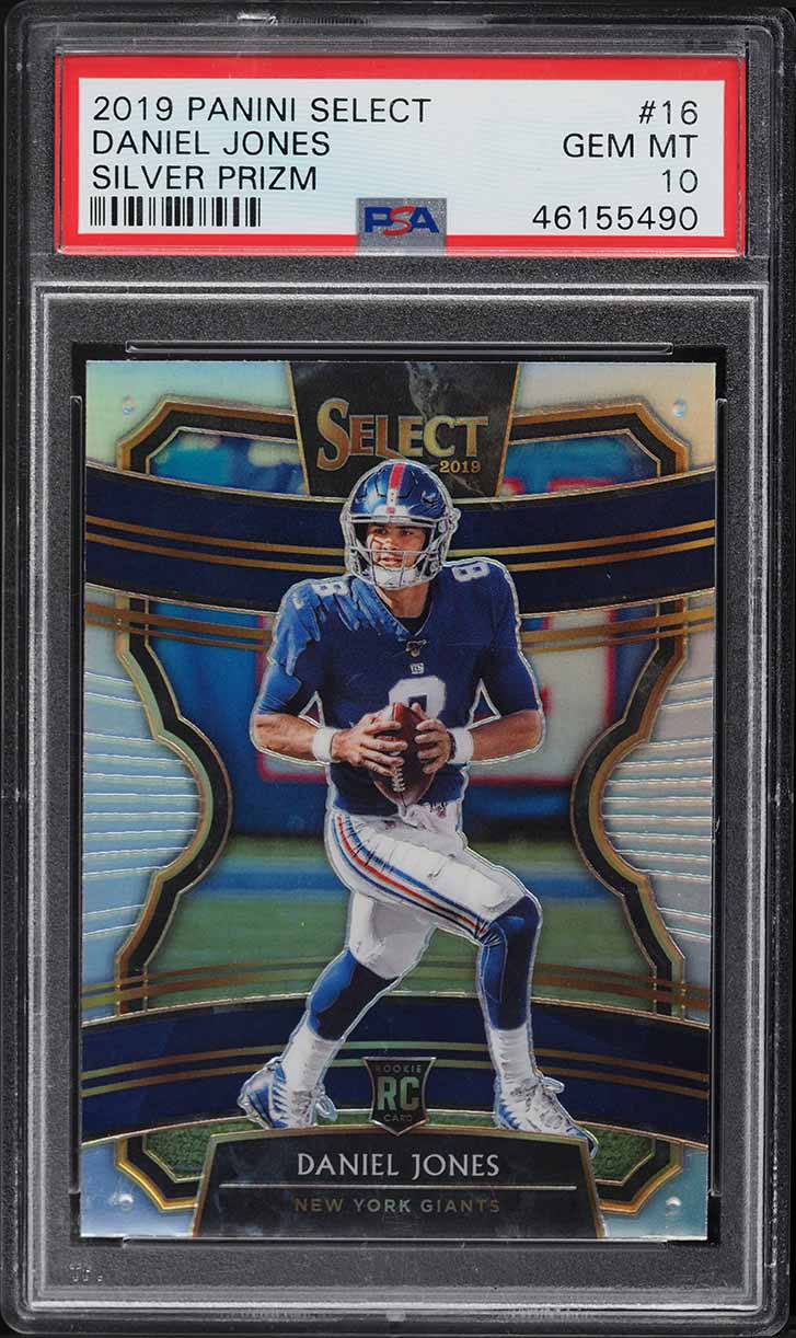 2019 Select Concourse Silver Prizm Daniel Jones ROOKIE #16 PSA 10 GEM ...