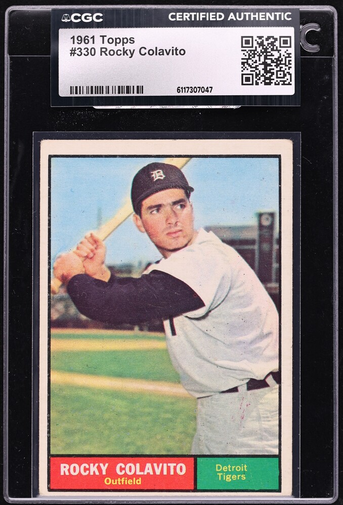 1961 Topps Rocky Colavito #330 CGC AUTH