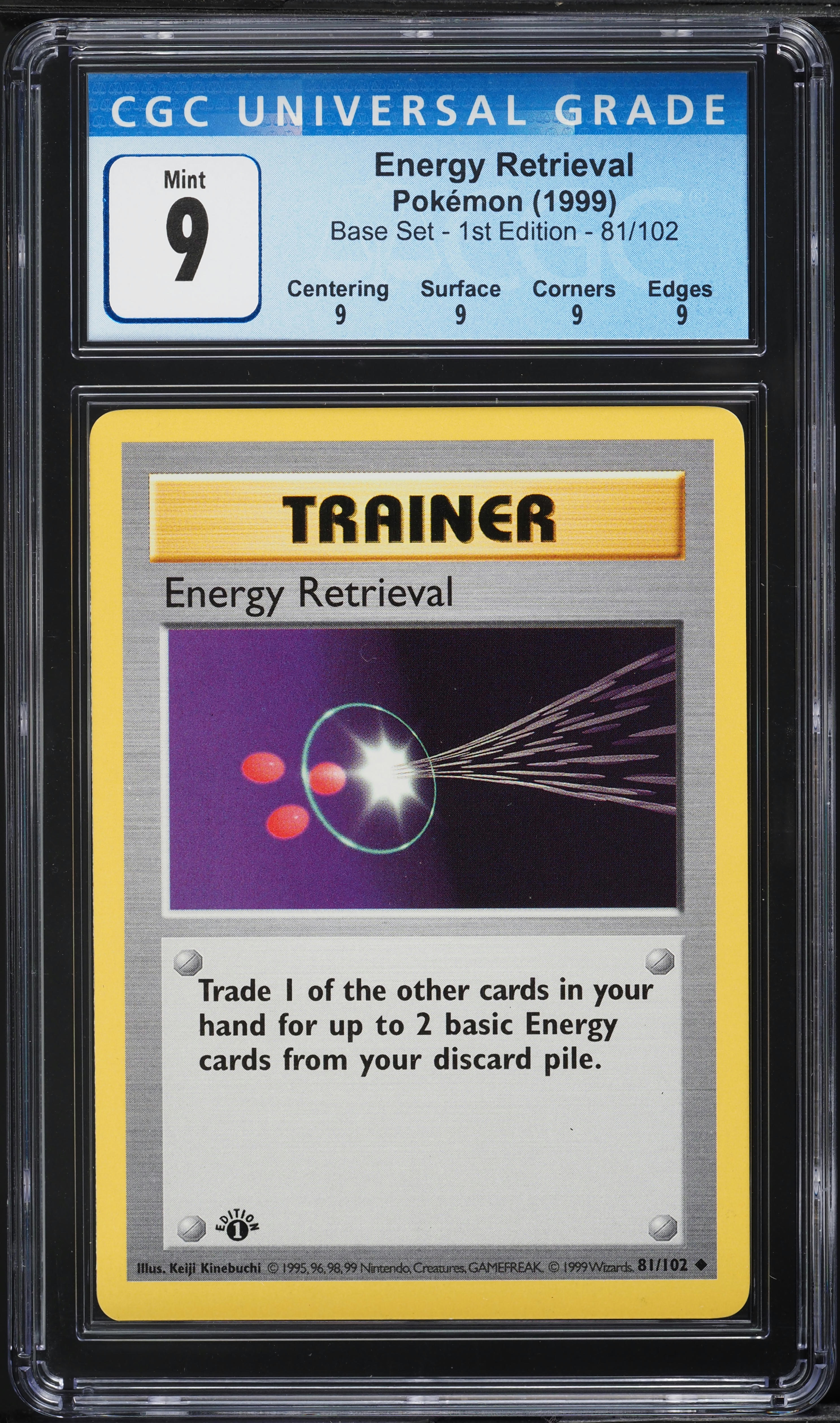 1999 Pokemon Base Set 1st Edition Energy Retrieval #81 CGC 9 MINT