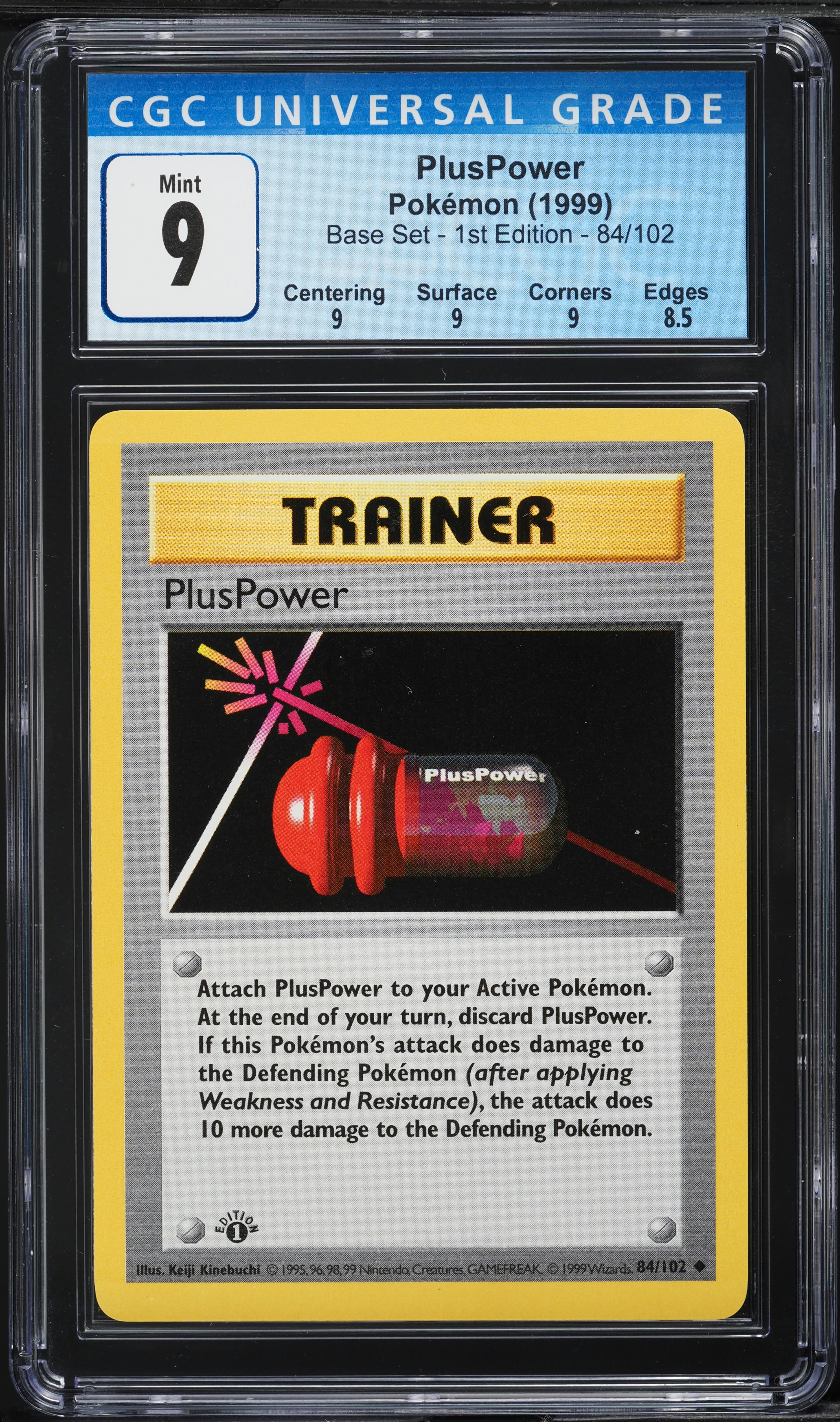 1999 Pokemon Base Set Shadowless 1st Edition PlusPower #84 CGC 9 MINT