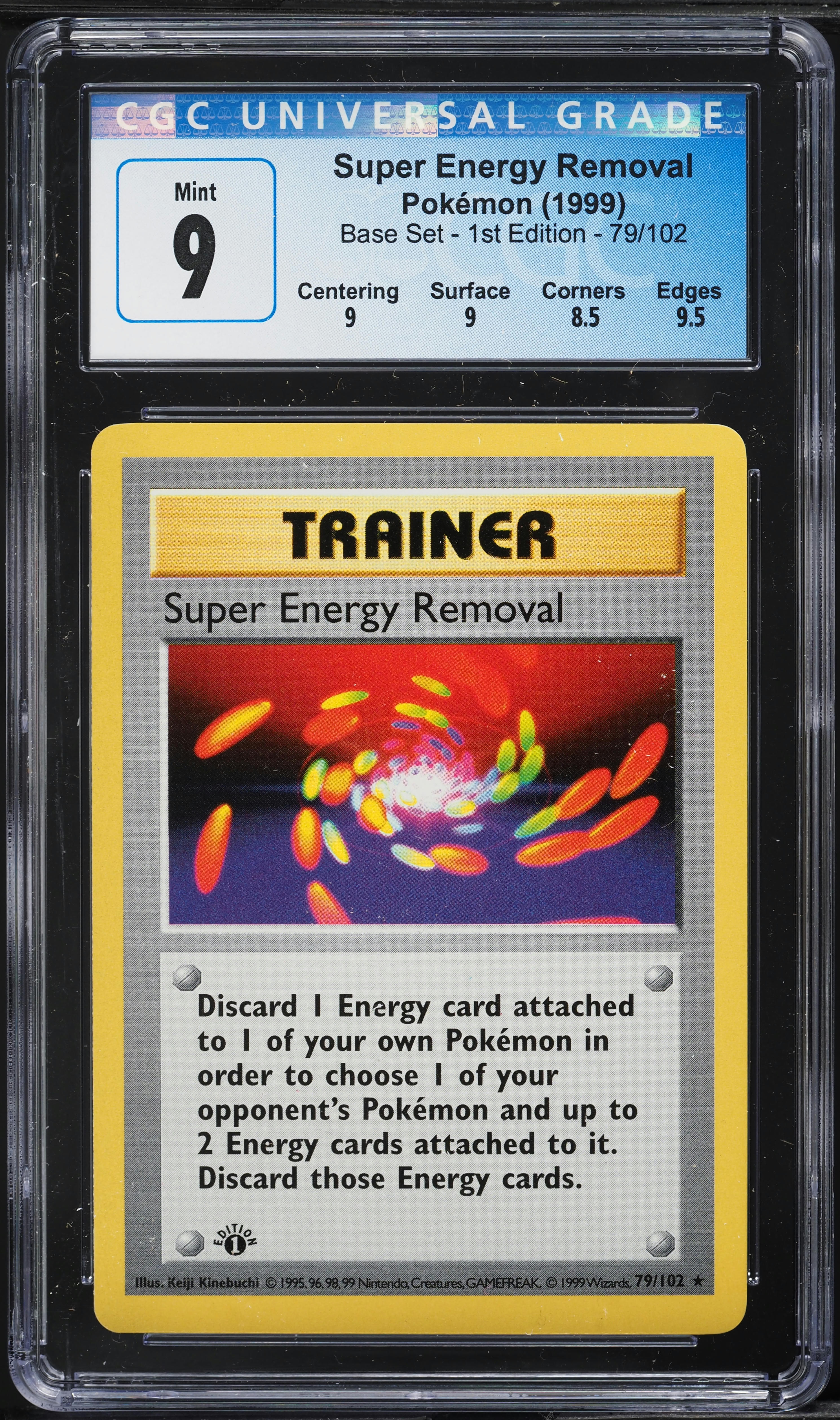 1999 Pokemon Base Set Shadowless 1st Edition Super Energy Removal #79 CGC 9 MINT