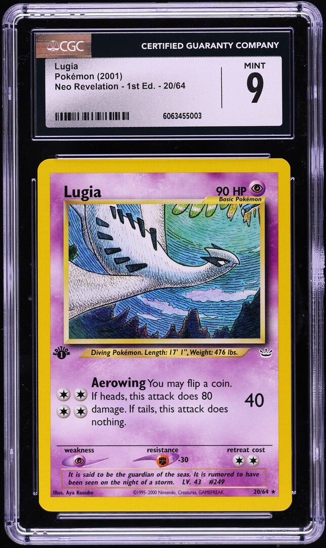 2001 Pokemon Neo Revelation 1st Edition Lugia #20 CGC 9 MINT