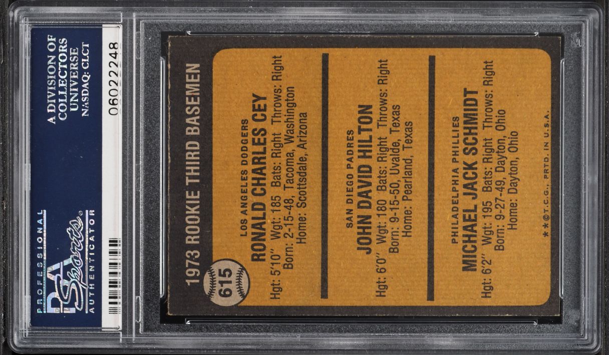1973 Topps Mike Schmidt ROOKIE #615 PSA 9 MINT