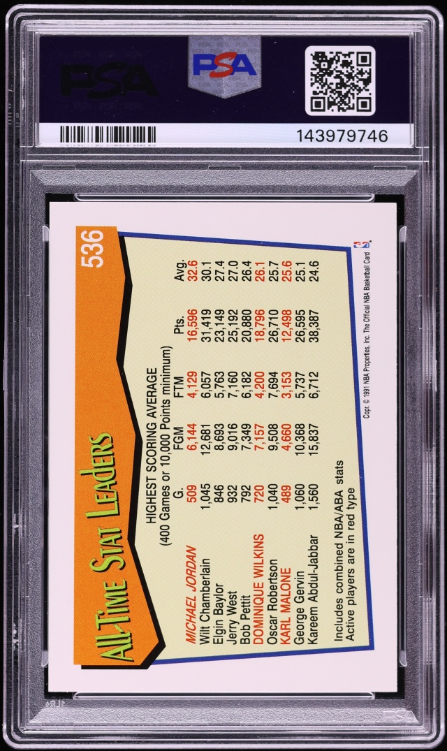 1991 Hoops Michael Jordan #536 PSA 9 MINT