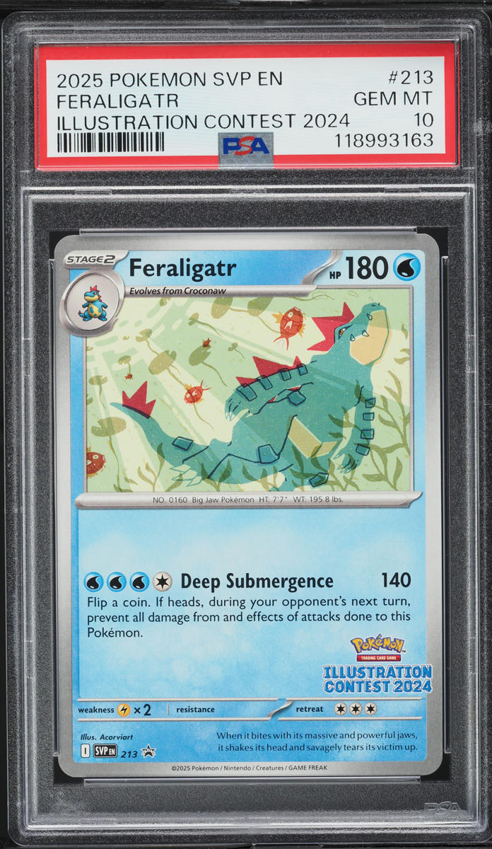 2025 Pokemon Scarlet & Violet Black Star Promo Illustration Contest Feraligatr #213 PSA 10 GEM