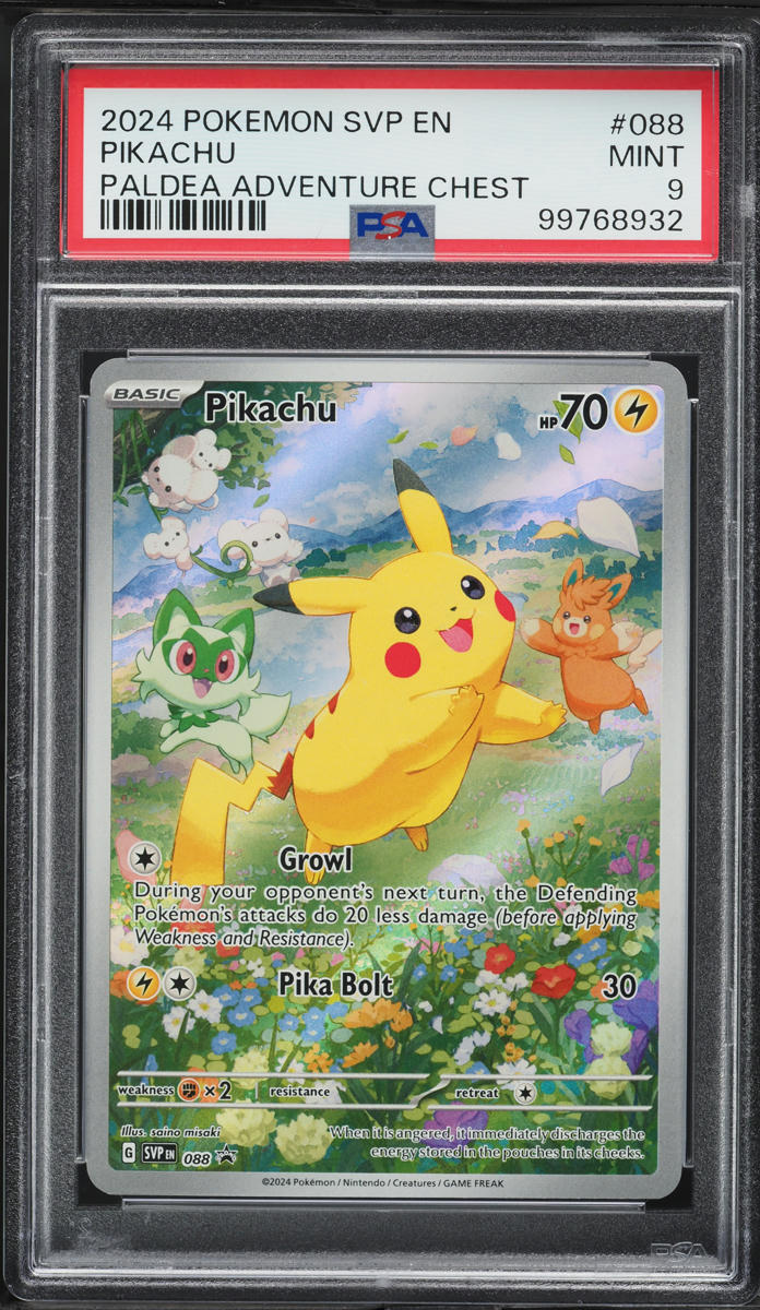 2024 Pokemon SV Black Star Promo Adventure Chest Full Art Pikachu #88 PSA 9 MINT
