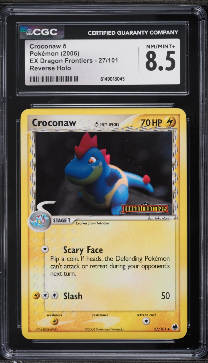 2006 Pokemon EX Dragon Frontiers Reverse Holo Croconaw #27 CGC 8.5 NM-MT+