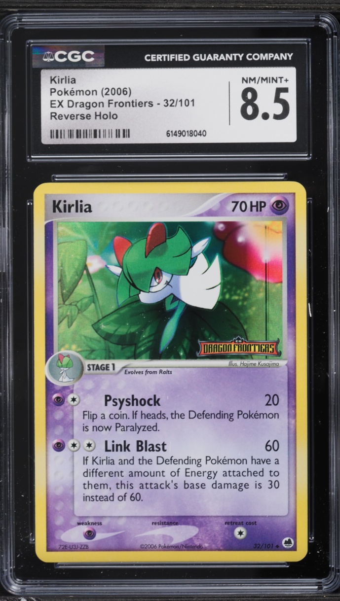 2006 Pokemon EX Dragon Frontiers Reverse Holo Kirlia #32 CGC 8.5 NM-MT+