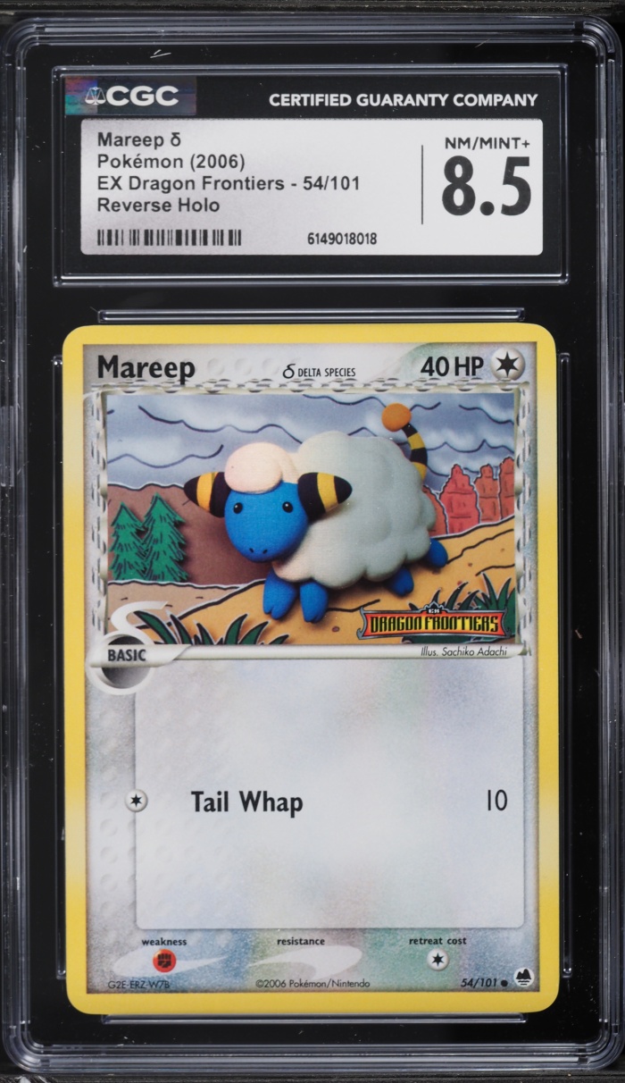 2006 Pokemon EX Dragon Frontiers Reverse Holo Mareep #54 CGC 8.5 NM-MT+