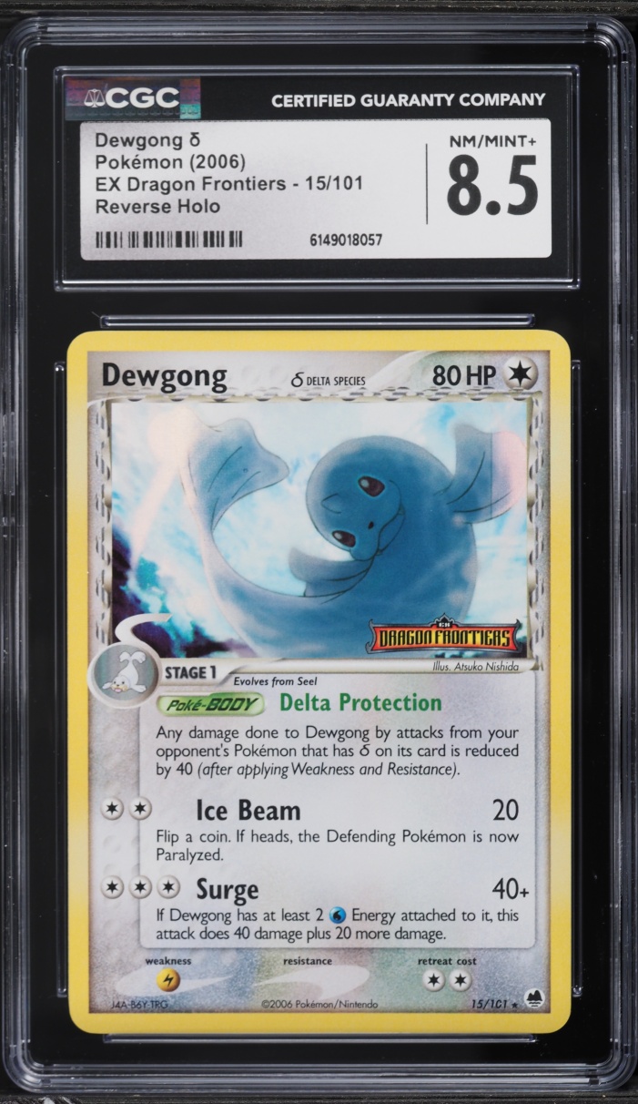 2006 Pokemon EX Dragon Frontiers Reverse Holo Dewgong #15 CGC 8.5 NM-MT+