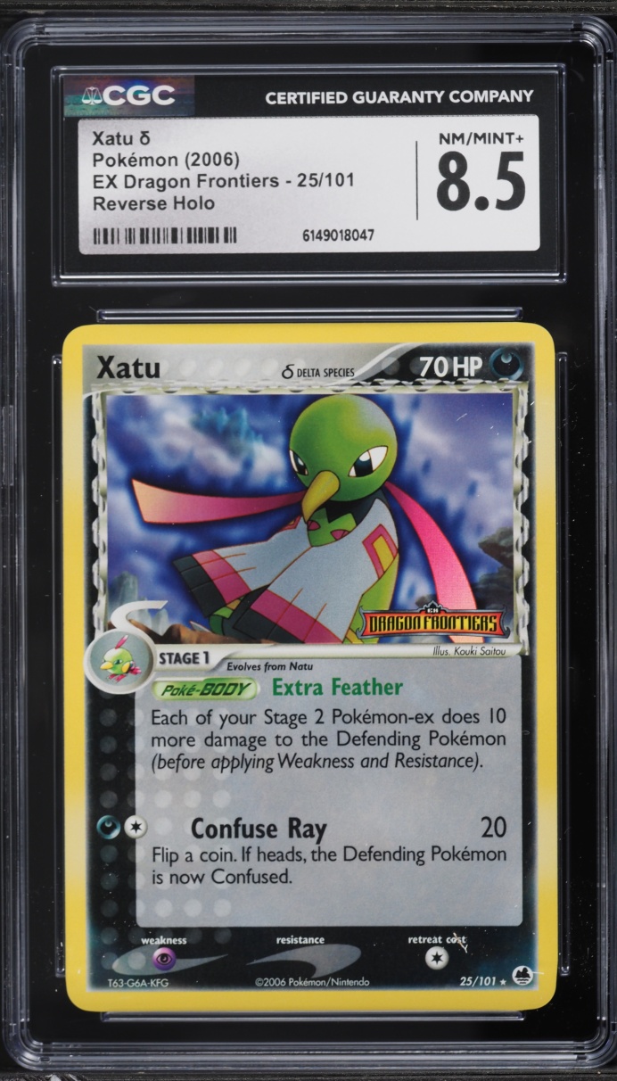 2006 Pokemon EX Dragon Frontiers Reverse Holo Xatu #25 CGC 8.5 NM-MT+