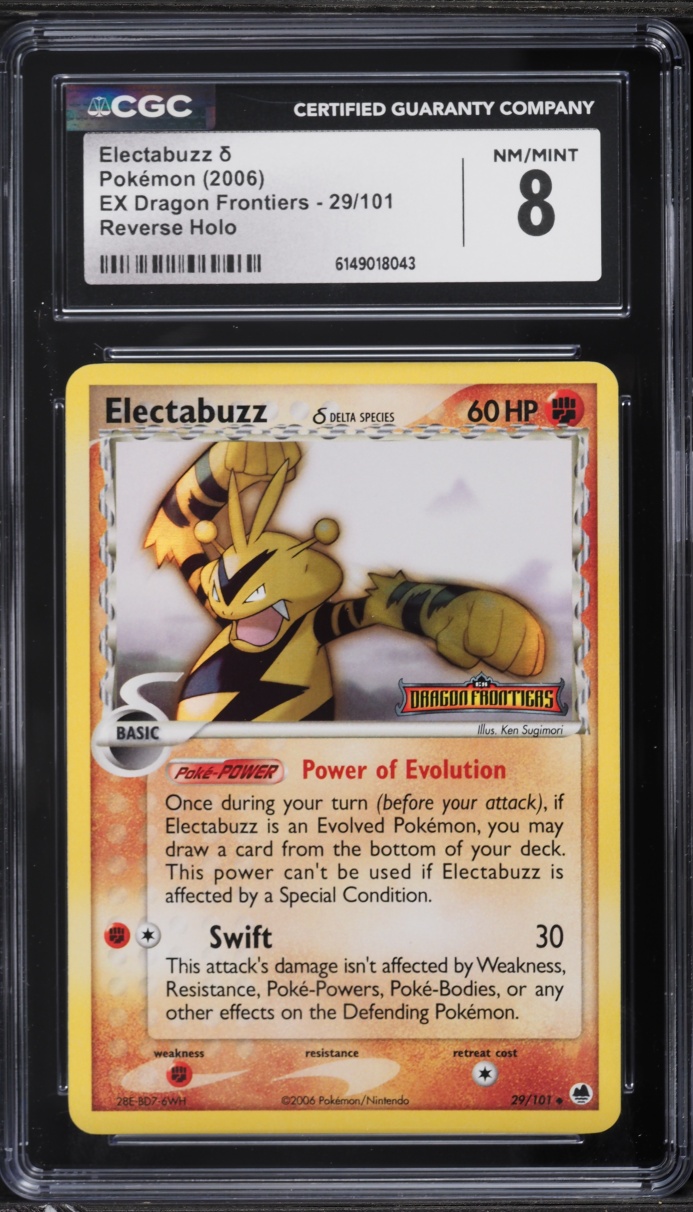2006 Pokemon EX Dragon Frontiers Reverse Holo Electabuzz #29 CGC 8 NM-MT