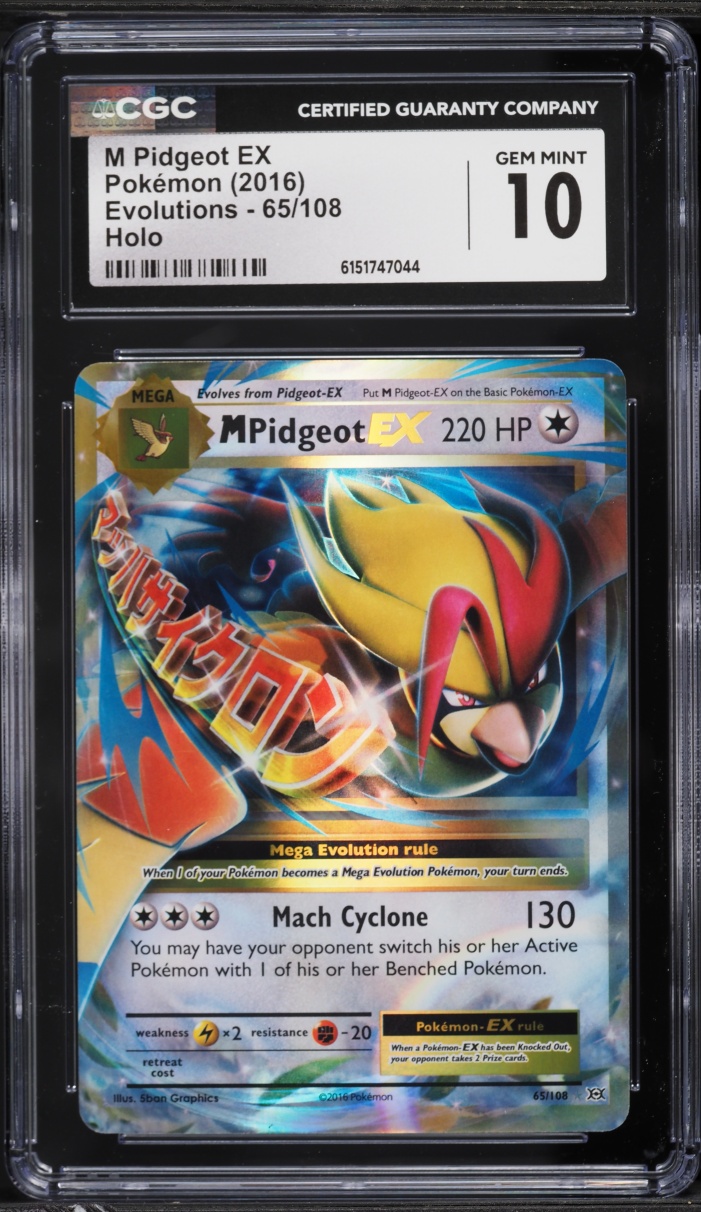 2016 Pokemon XY Evolutions Holo M Pidgeot EX #65 CGC 10 GEM MINT