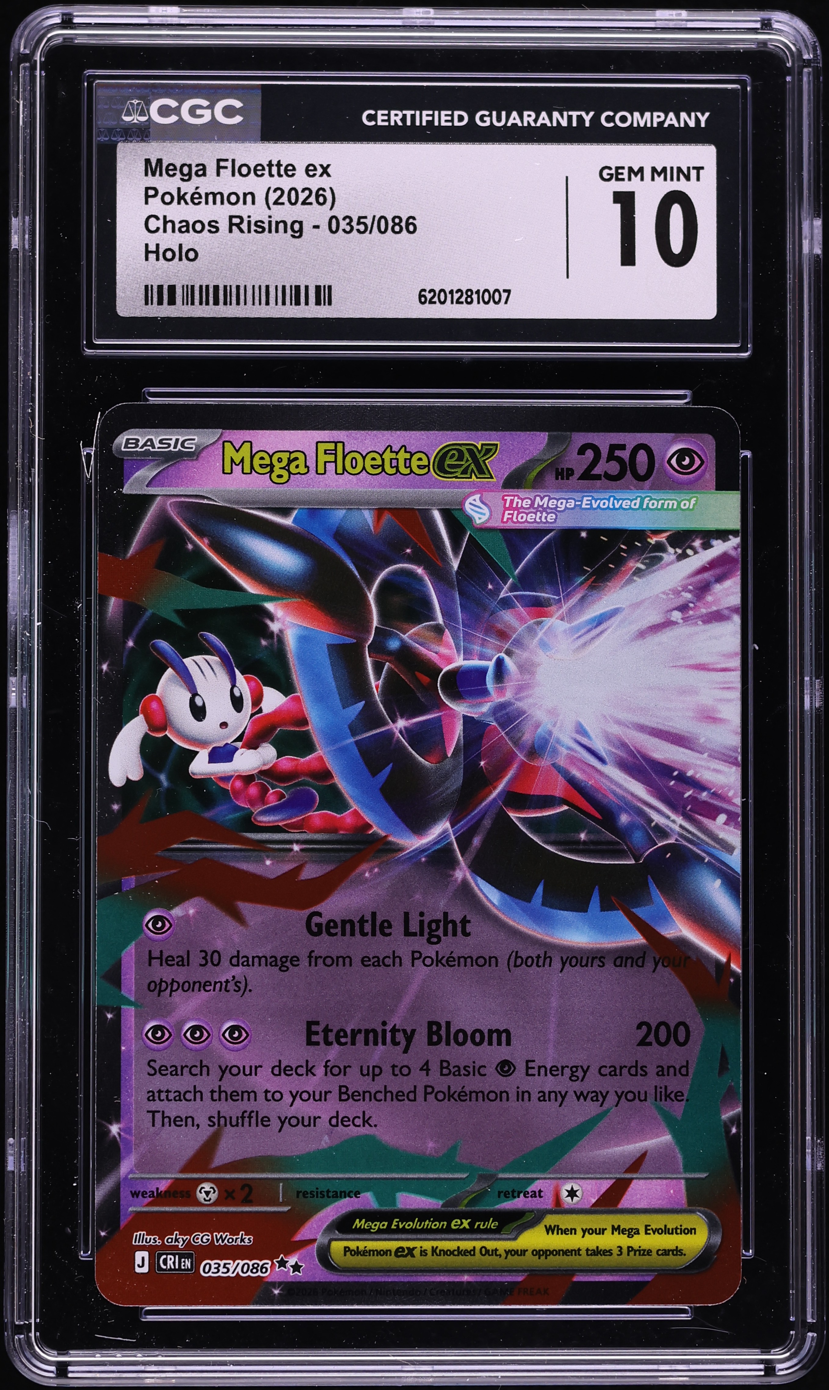 2026 Pokemon Mega Evolution Chaos Rising Holo Mega Floette Ex #35 CGC 10 GEM MINT