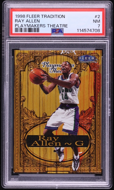 1998 Fleer Tradition Playmakers Theatre Ray Allen /100 #2 PSA 7 NRMT