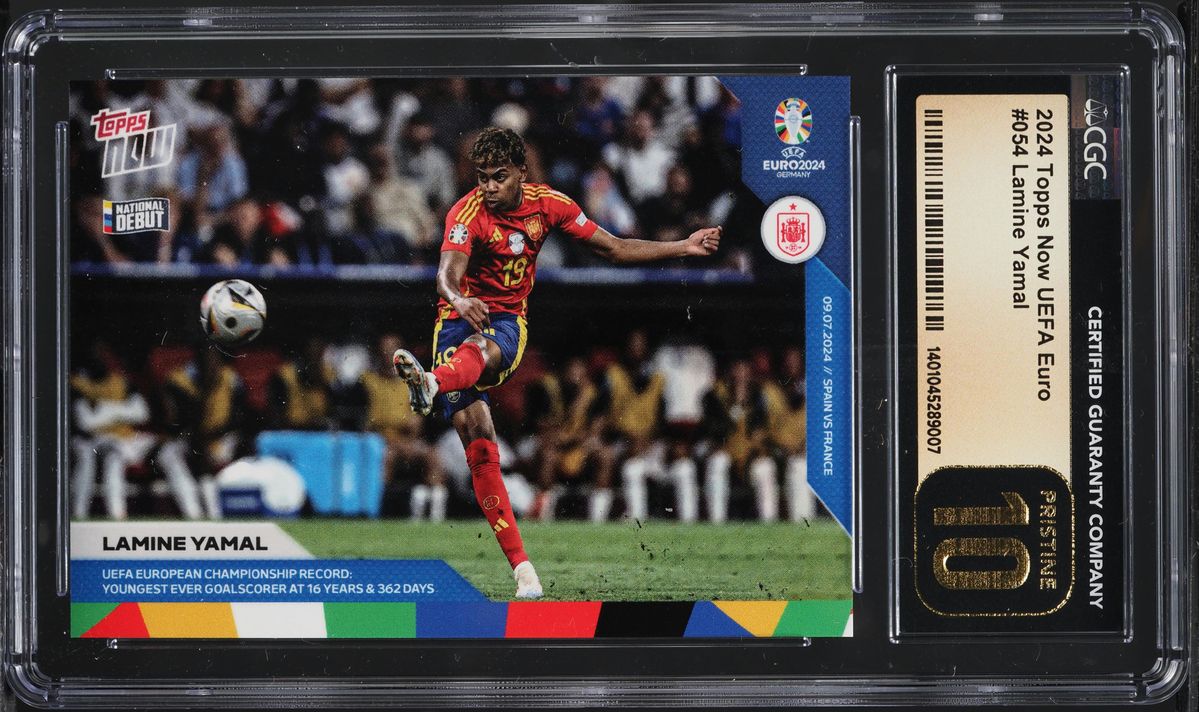 2024 Topps Now UEFA Euro Lamine Yamal ROOKIE #054 CGC 10 PRISTINE