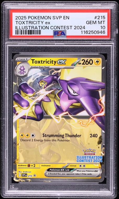 2025 Pokemon SV Black Star Promo Illustration Contest Toxtricity Ex #215 PSA 10