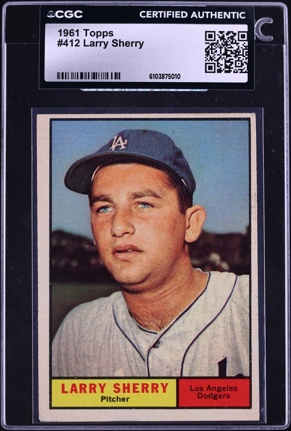 1961 Topps Larry Sherry #412 CGC AUTH