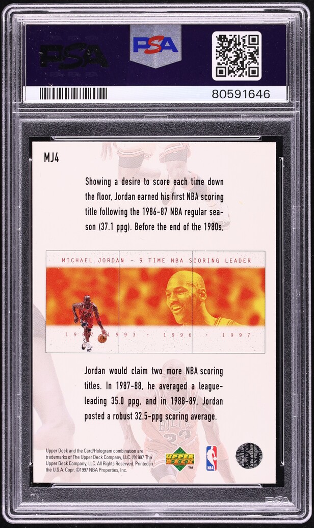 1997 Collector's Choice Japanese Jordan Commemorative Michael Jordan #MJ4 PSA 10 GEM MINT
